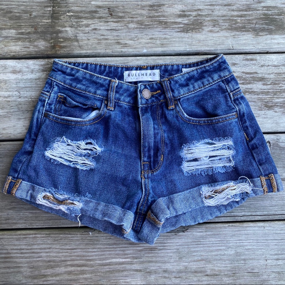 Bullhead High Rose Denim Shorts